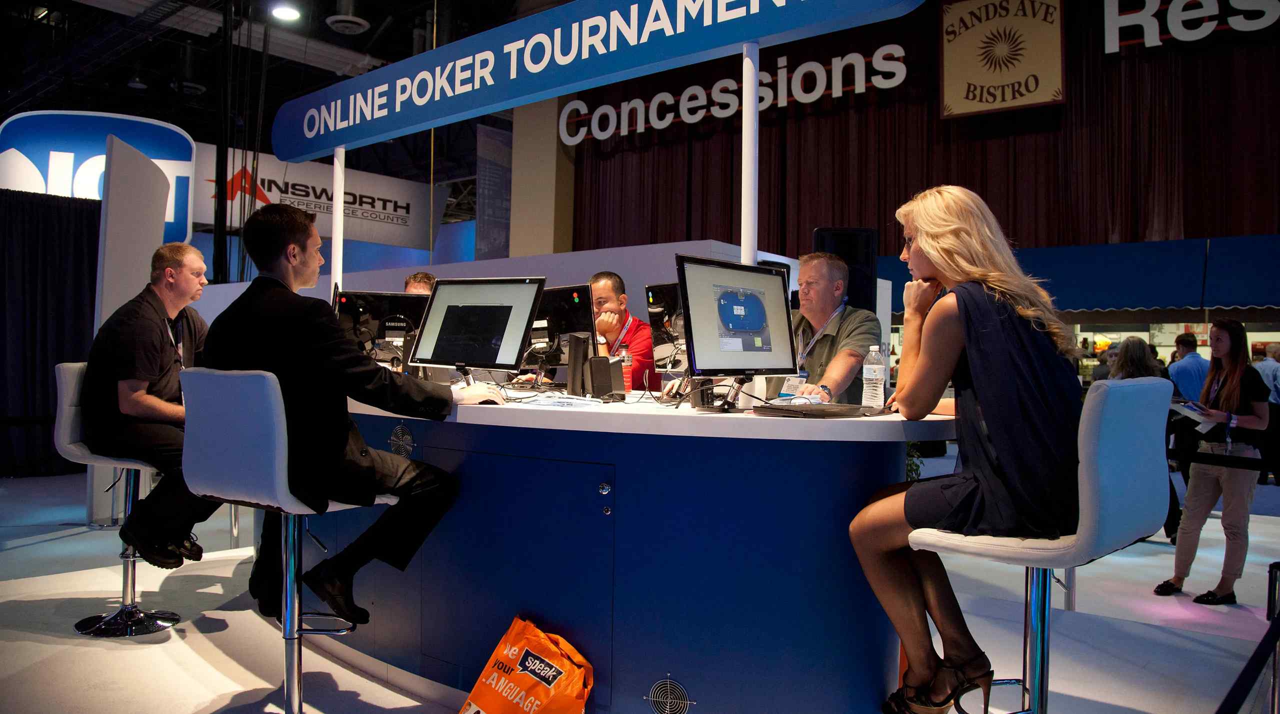 An online poker tournament that's being held in person.